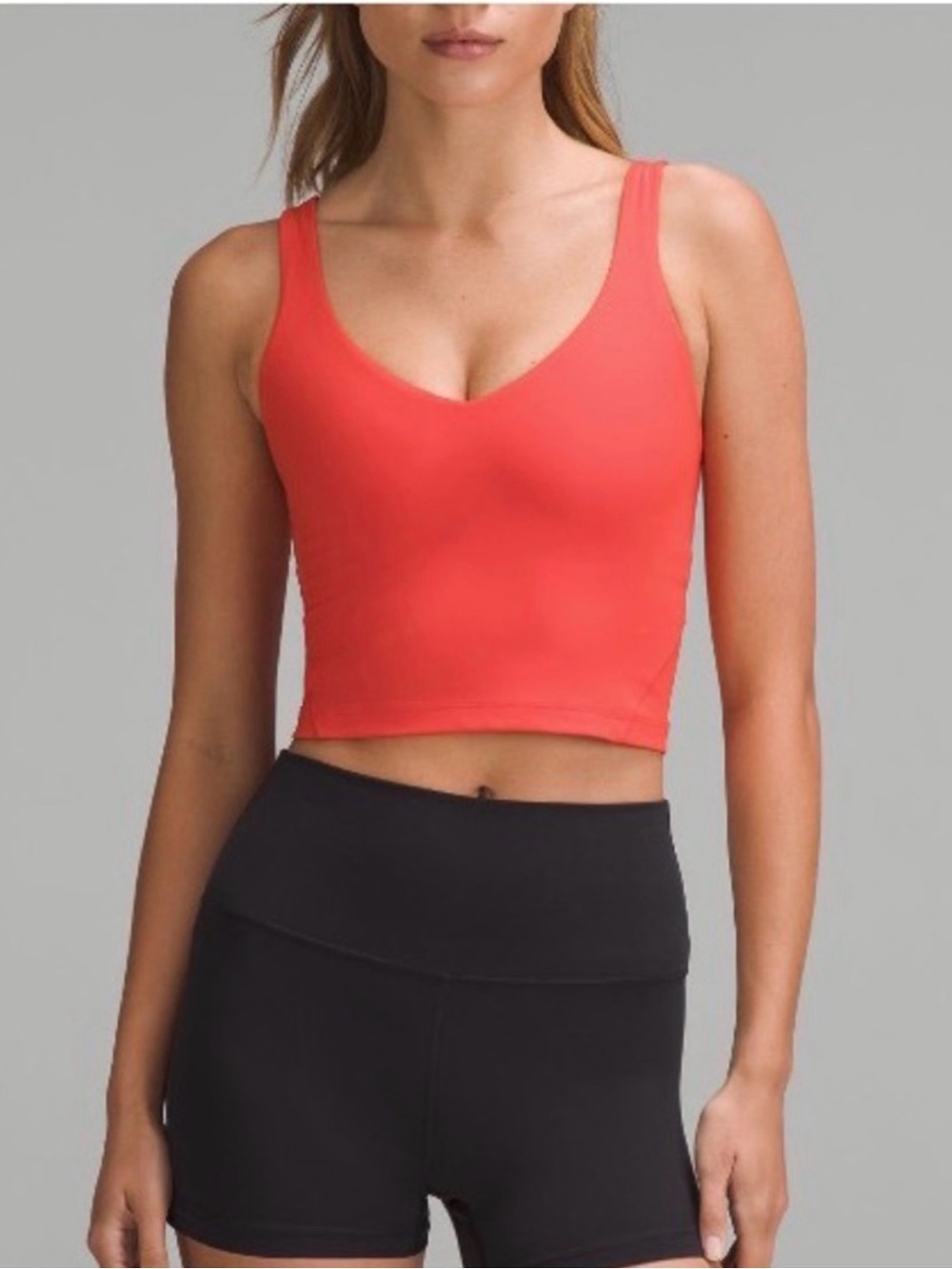 Coral lululemon Align cropped tank (light support a/b cup) size 4